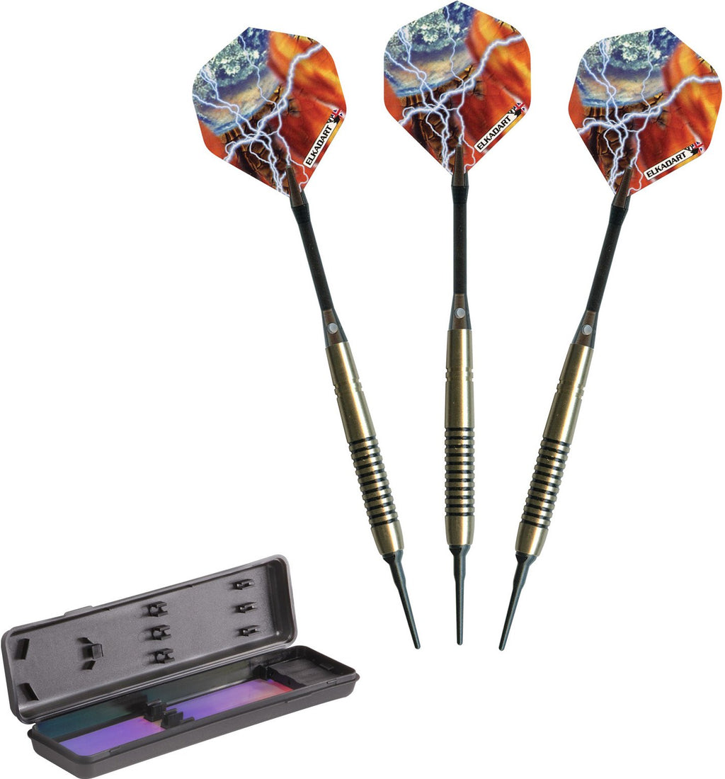 Elkadart Storm Soft Tip Darts With Storage/Travel Case, Black Rings, 14 Grams