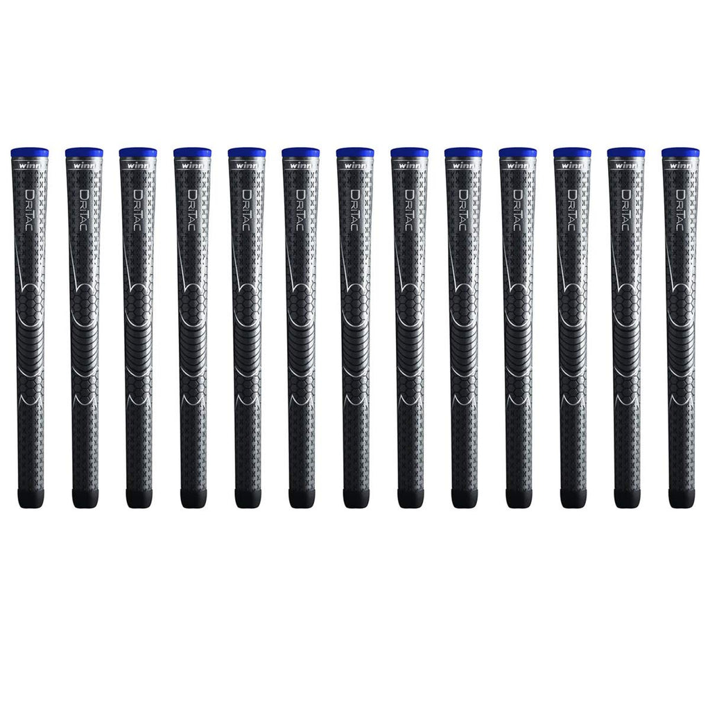 Winn Dri-Tac Midsize (+1/16 Inch) Dark Gray 13 Piece Golf Grip Bundle (