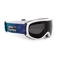 Yukon Charlies Powder Hound Kids Snow Goggles - Whiteout Frame, Smoke Lens, VLT 13.1% - Spherical Lens Ski Goggles for Young Sk