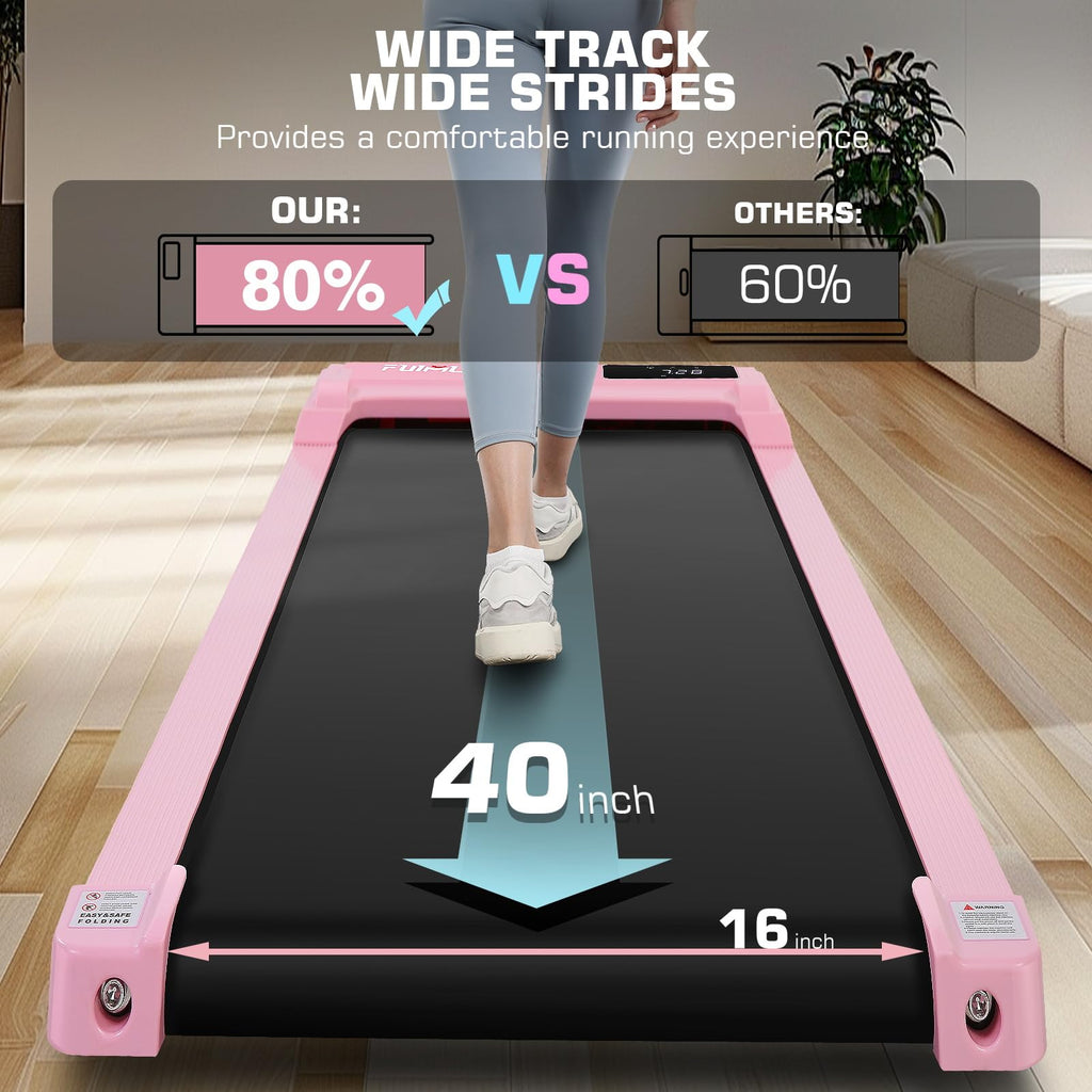 Under Desk Treadmill, Expert Of Wooden Walking Pad, Walking Jogging Machine With Remote Control, Installation-Free
