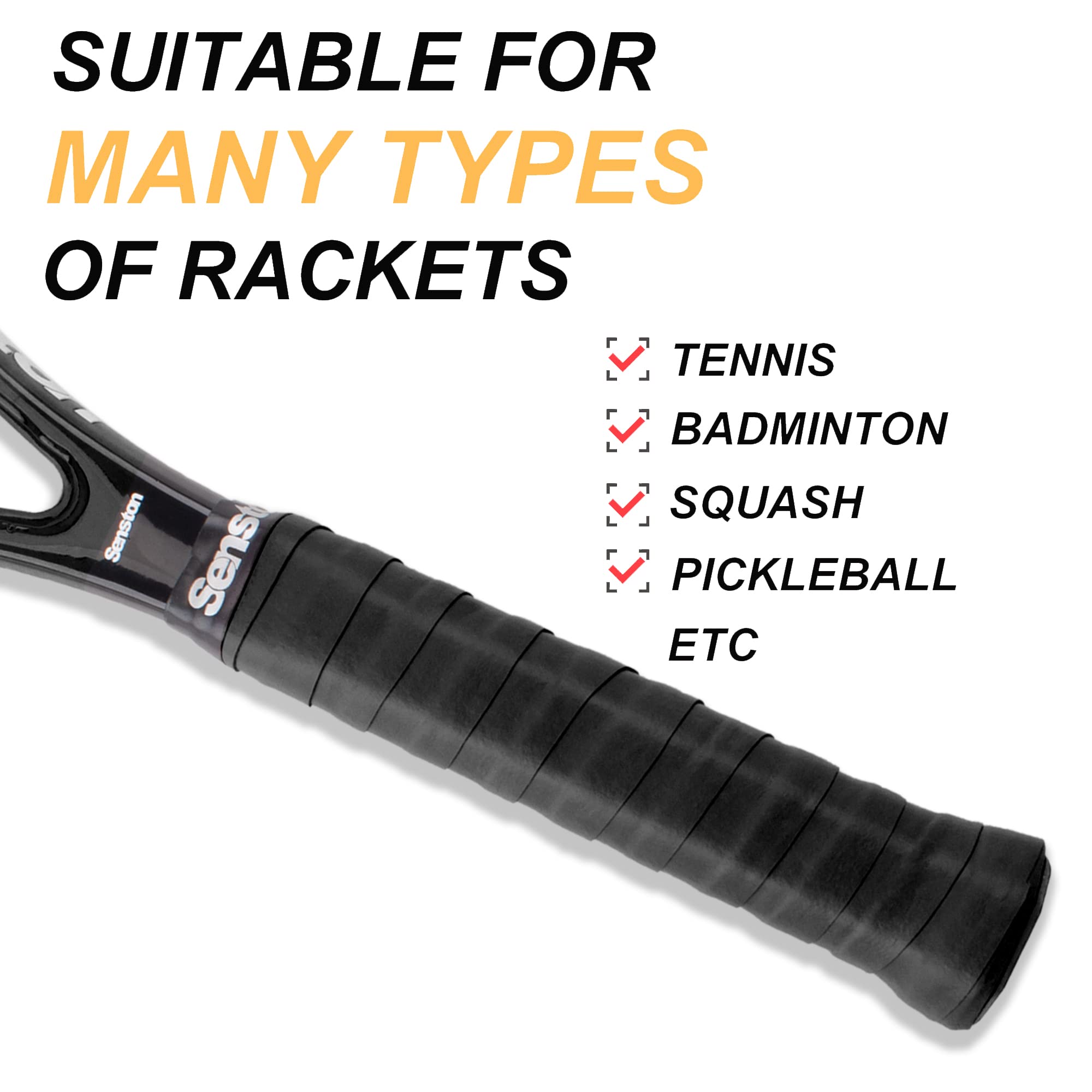 Senston Tennis Badminton Racket Grip Tape Squash Racuqet Handle Wrap Pickleball Overgrips Racket Grip Replacement