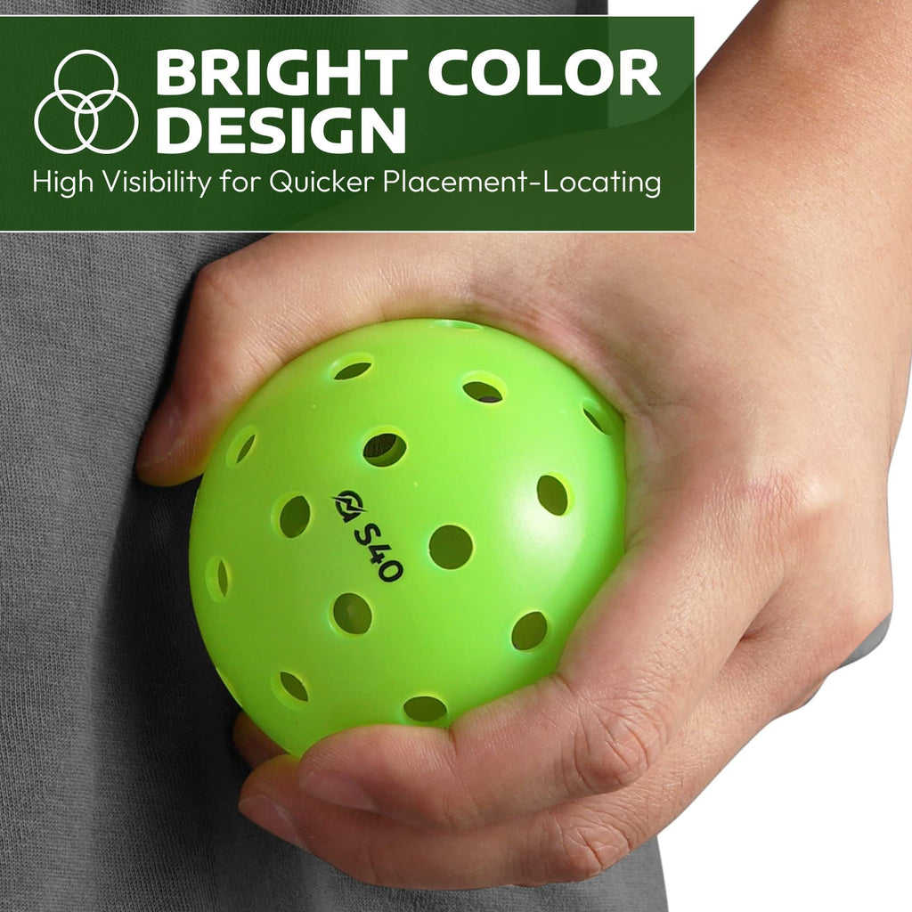 A11N S40 Outdoor Pickleball Balls- Usapa Approved, 3-Pack, Neon Green