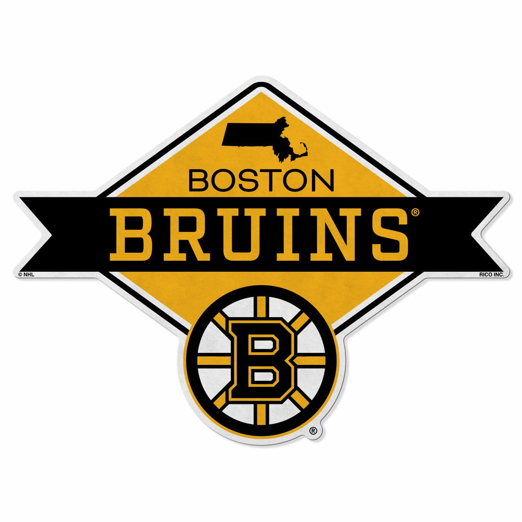 Rico Industries Nhl Boston Bruins Diamond Shape Cut Pennant - Home And Living Room D  Cor - Soft Felt Ez To Hang