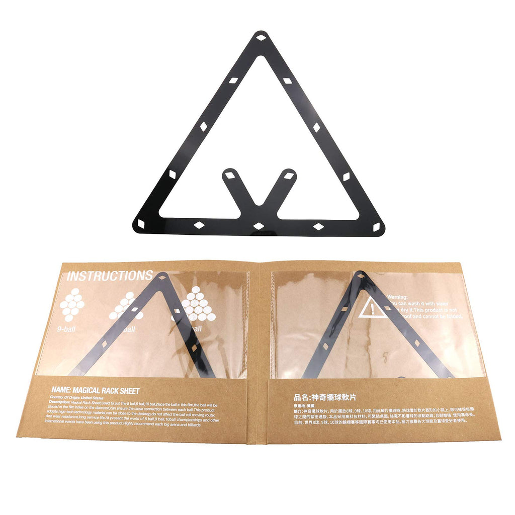 Itrolle Magic Ball Rack 6Pcs Billiard Triangle Magic Rack Sheet With Pool Table Marker Dots Pool Table Ball Holder
