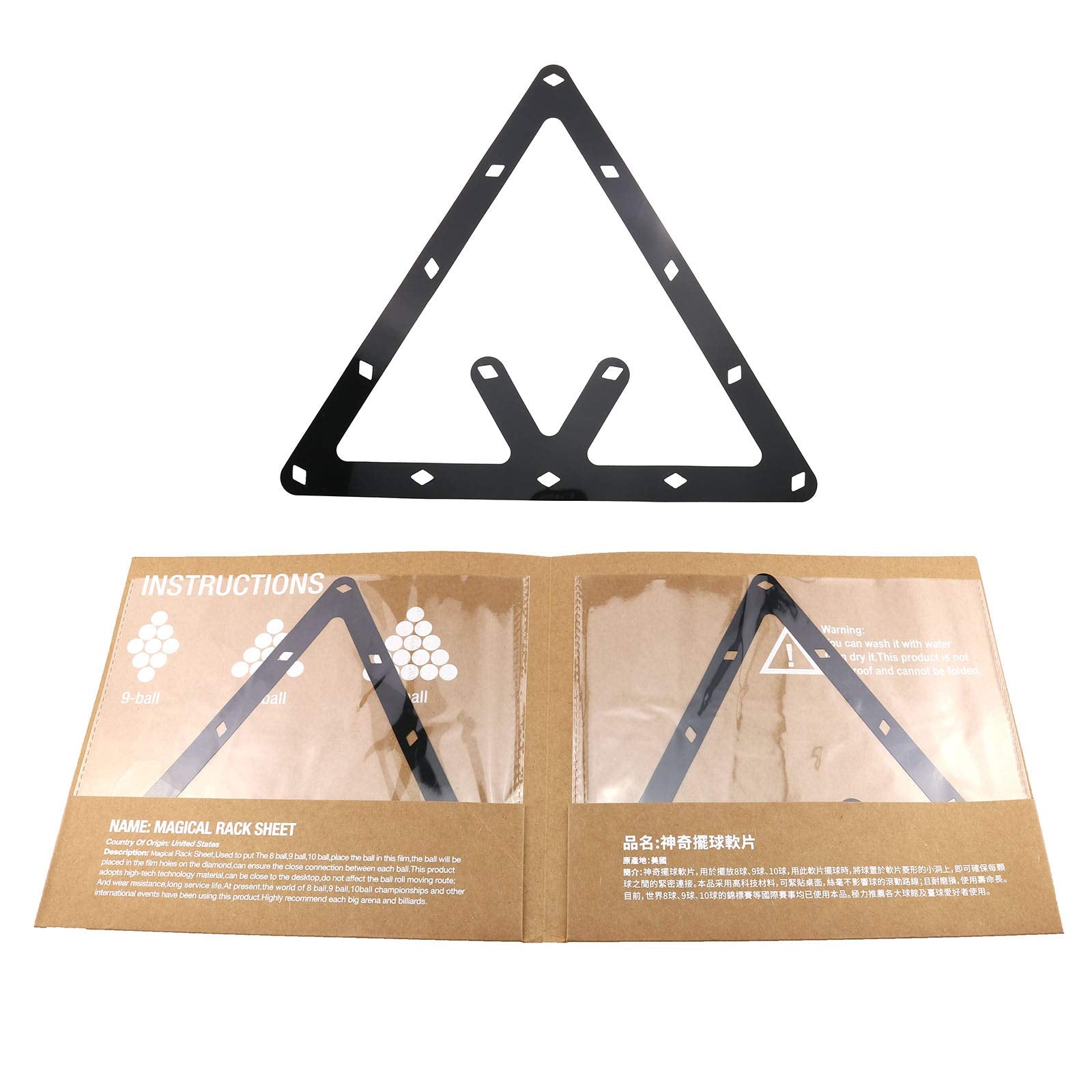 Itrolle Magic Ball Rack 6Pcs Billiard Triangle Magic Rack Sheet With Pool Table Marker Dots Pool Table Ball Holder