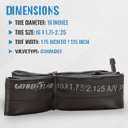 Goodyear Bicycle Tube, 16 X 1.75/2.125