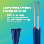 Boardee Foldable Volleyball Antenna Set - Durable Tarpaulin Hook-And-Loop Sleeves With Collapsible Fiberglass Antennas - Indoor