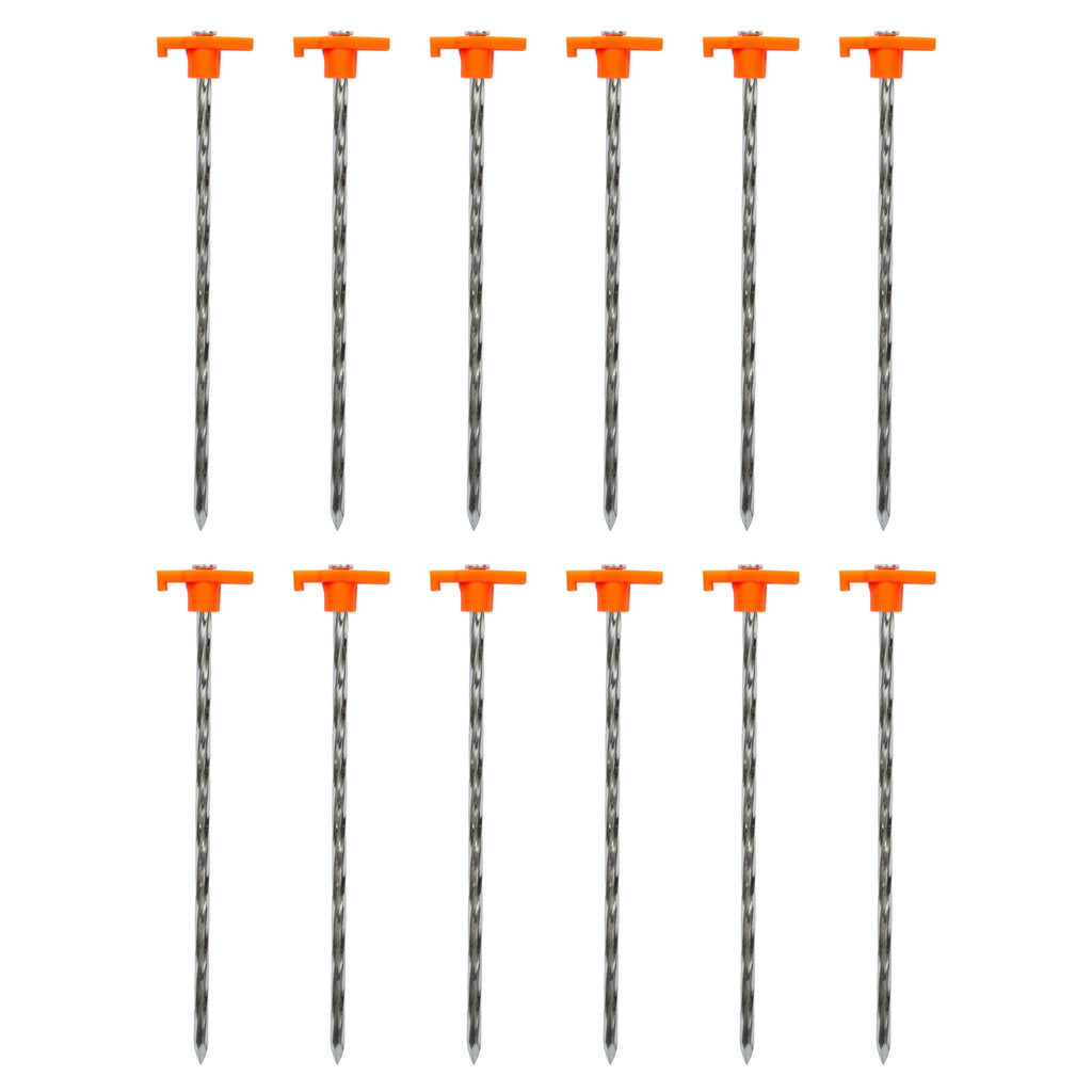 Stansport Helix Steel Tent Stake - 12 Pack