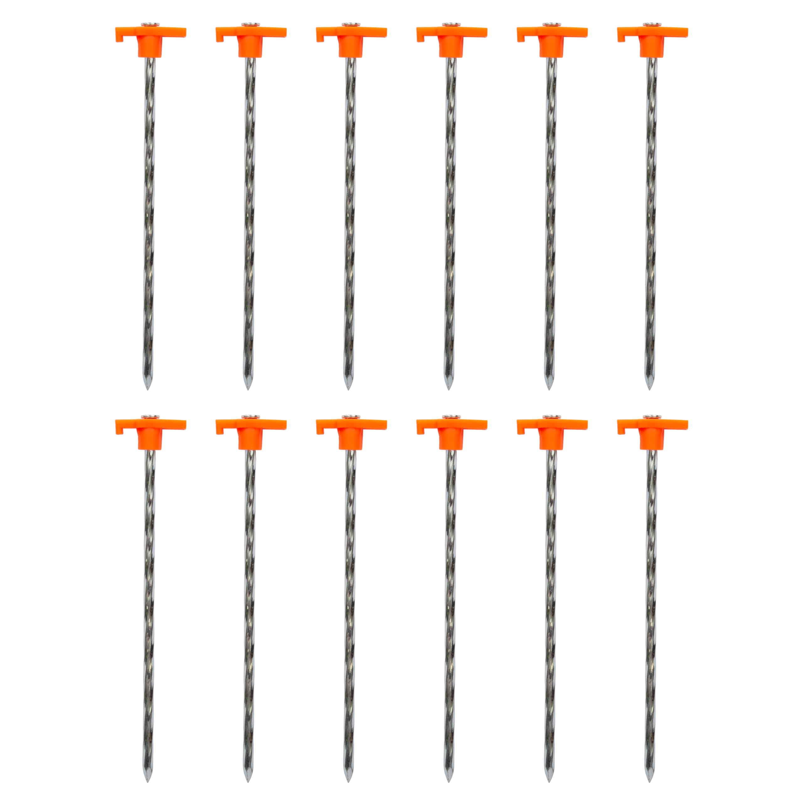 Stansport Helix Steel Tent Stake - 12 Pack