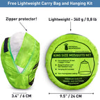 Mosquito Net For Single To King-Sized Beds - Fully-Enclosed Bed Canopy For Travel Or Decoration - Free Bag, Hanging Kit & Adhesi