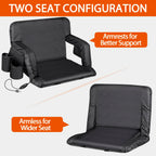 Nova Microdermabrasion 25'' Heated Stadium Seat For Bleachers W/Back Support Wide Padded Cushion Portable Reclining Bleacher Sea