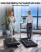 Deerrun 2025 Upgrade Walking Pad - Raceable Smart Under Desk Treadmill With Rewards Program, Quick Setup, 2.5Hp, App/Remote Cont