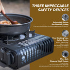 The First Penguin Portable Camping Stove - With Carrying Case 10,000 Btu Great For Emergency Preparedness Kit, High Power Butane