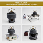 Alocs Camping Kettle - 1L Mini Camp Kettle - Portable Camping Tea Kettle - Lightweight Aluminum Camping Coffee Pot With Carry Ba