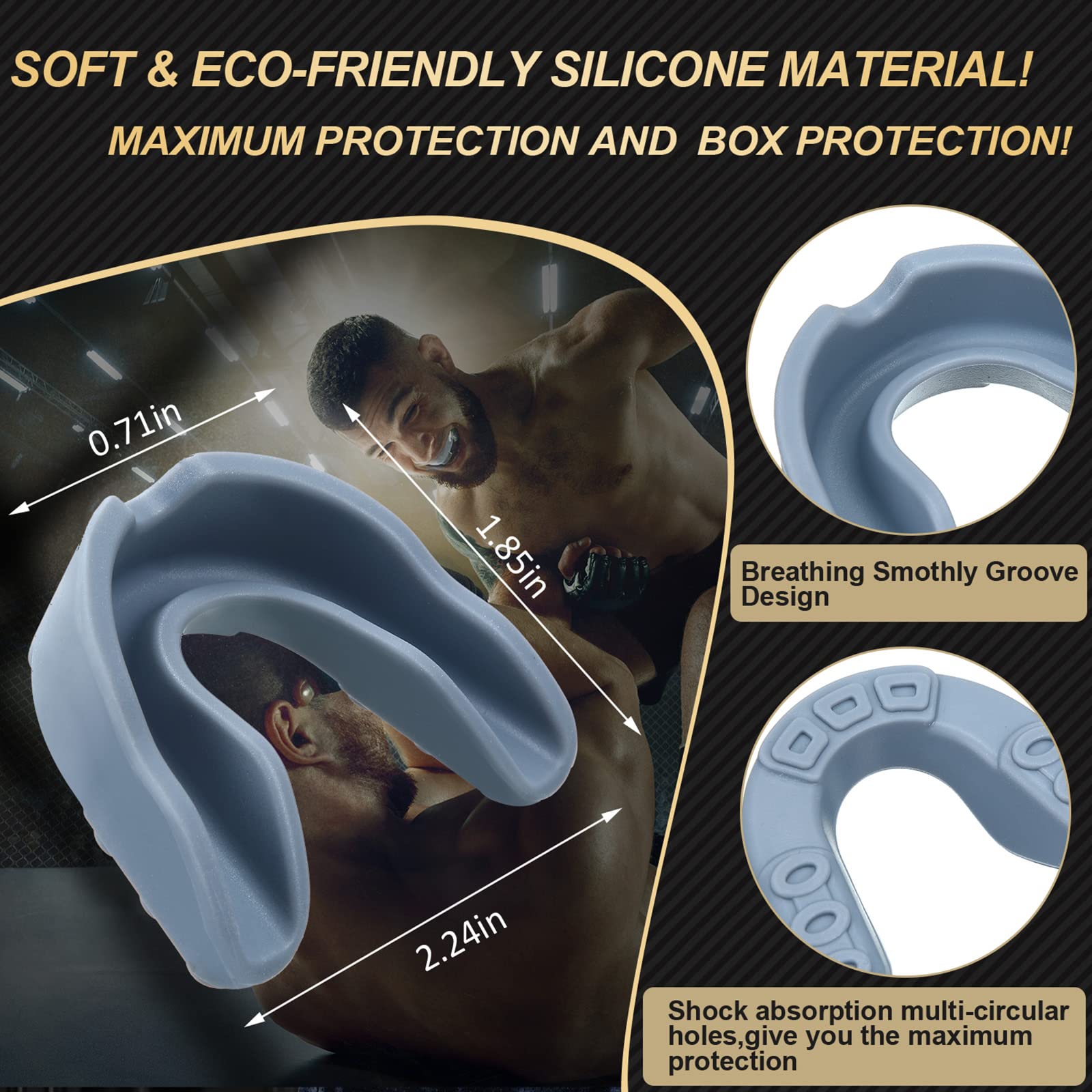 Bbto 6 Pieces Sports Mouth Guard For Kids, Athletic Mouthguard For Boxing Football Hockey Karate Basketball(Multiple Color, Clas