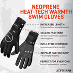 Zone3 Neoprene Heat-Tech Warmth Swim Gloves For Men/Women Open Water Swimming, Diving, Snorkeling Thermal Wetsuit Gloves/Unisex