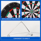 Gse 18''X1'' 2-In-1 Flocking Dartboard Game Set With Six 17G Steel Tip Darts. Bullseye And Dart Board Games Set
