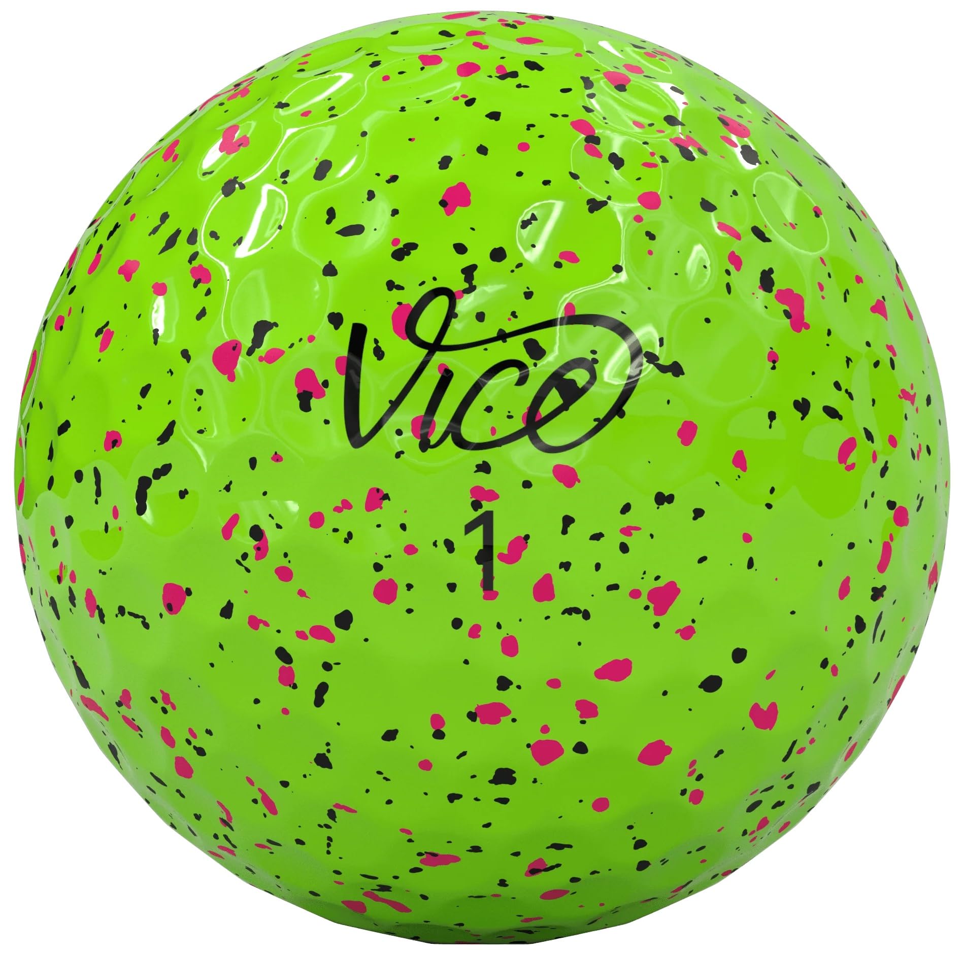 Vice Pro Air Golf Balls, Lime Pink/Black Drip