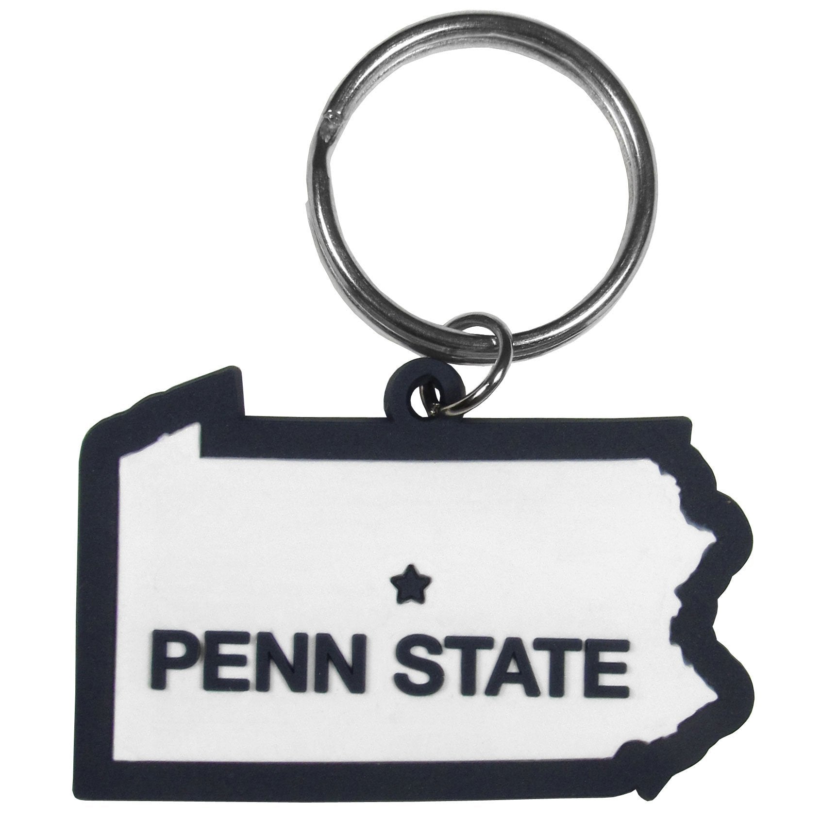 Siskiyou NCAA Penn State Nittany Lions Home State Flexi Key Chain Blue, Split Ring