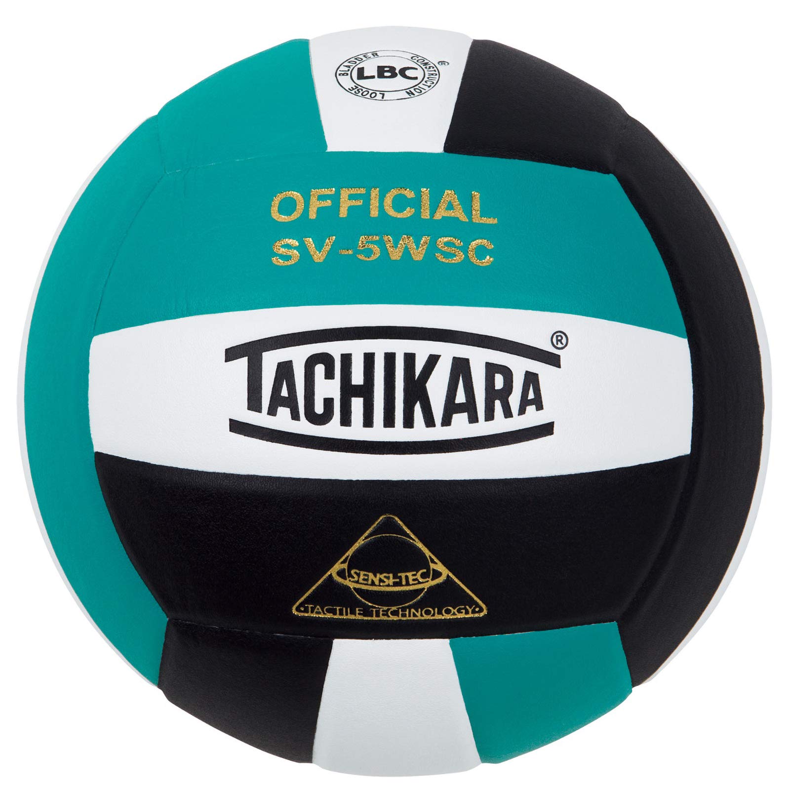 Tachikara Sensi-Tec Composite Colorful High Performance Volleyball, Teal-White-Bk