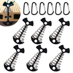 Deck Anchor Pegs,6Pcs Aluminium Alloy Fishbone Tent Stakes Pegs With Carabiners Clips,Windproof Deck Plank Board Tent Pegs Cord 