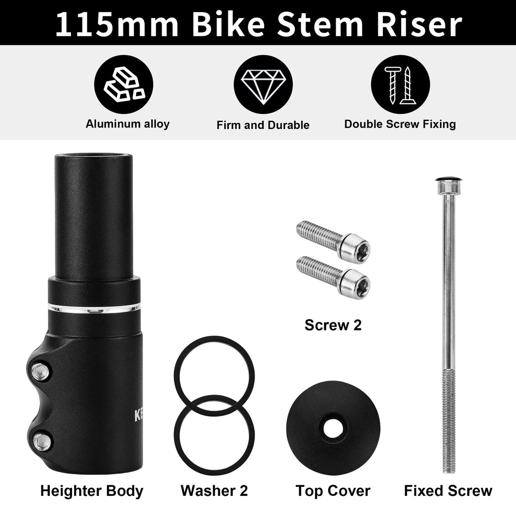 Kelxu Bike Stem Riser, Aluminum Alloy 28.6Mm Fork Stem Bike Handlebar Extender For Mtb/Road Bike/Bmx With High-Strength Bolts (H