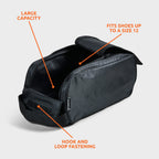 Case4Life - Black Sneaker Shoe Duffle Bag For Travel, Gym, Sport & Soccer Shoes - Heavy Duty & Water Resistant Design