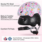 Toddler Helmet, Baby Infant Kids Bike Helmet for Kids Age 1-3/2-4/3-5/5-8 Adjustable Toddler Bike Helmets for Boys Girls for Sco