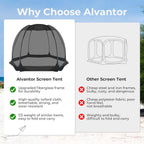 Alvantor Pop Up House Tent, Outdoor Screen Room, Canopy Tent With Uv Resistant, Easy Up Foldable Screen House For Camping Garden