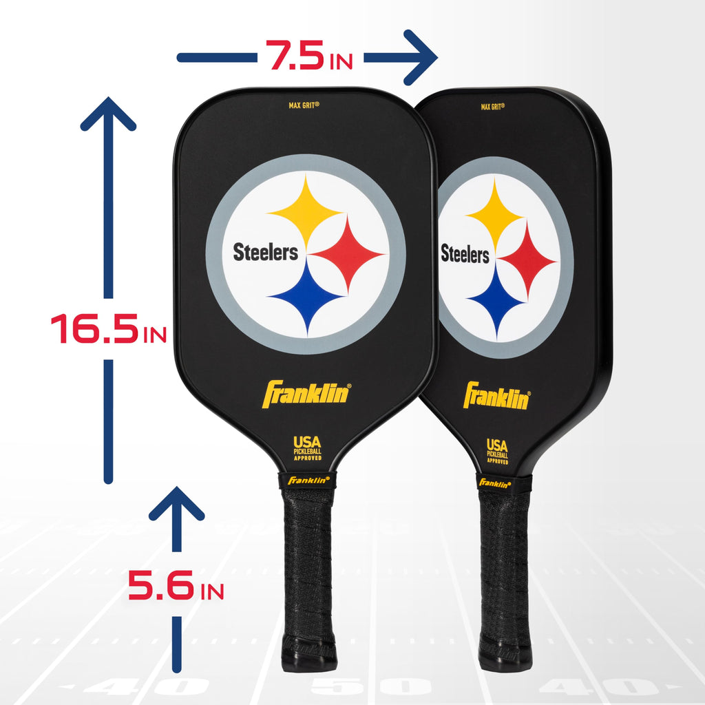 Franklin Sports Nfl Pittsburgh Steelers Pickleball Paddle - Pickleball X - Polypropylene Core, Team Logo - Nfl Official Licensed