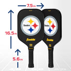 Franklin Sports Nfl Pittsburgh Steelers Pickleball Paddle - Pickleball X - Polypropylene Core, Team Logo - Nfl Official Licensed