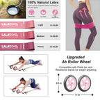 Lalahigh Home Workout Equipment For Women, Multifunction Push Up Board, Portable Home Gym System With Resistance Bands,Ab Roller