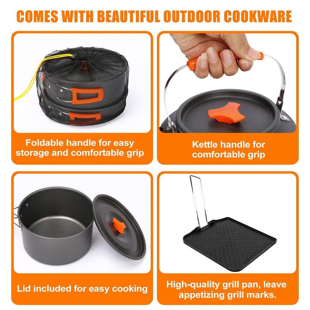 Hisencn Portable Camping Stove, 2 Burner Foldable Camp Stove, 20000 Btu Folding Gas Stove, Portable Propane Stove With Carry Bag