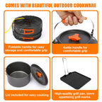 Hisencn Portable Camping Stove, 2 Burner Foldable Camp Stove, 20000 Btu Folding Gas Stove, Portable Propane Stove With Carry Bag