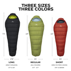 Teton Sports Leef Lightweight Mummy Sleeping Bag; Great For Hiking, Backpacking And Camping; Free Compression Sack; 0F Short, Fi