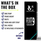 Velochampion Alloy Mini Bike Pump Suitable For Presta, Schrader And Dunlop - Portable, Compact, Durable And Easy To Use (Alloy 9