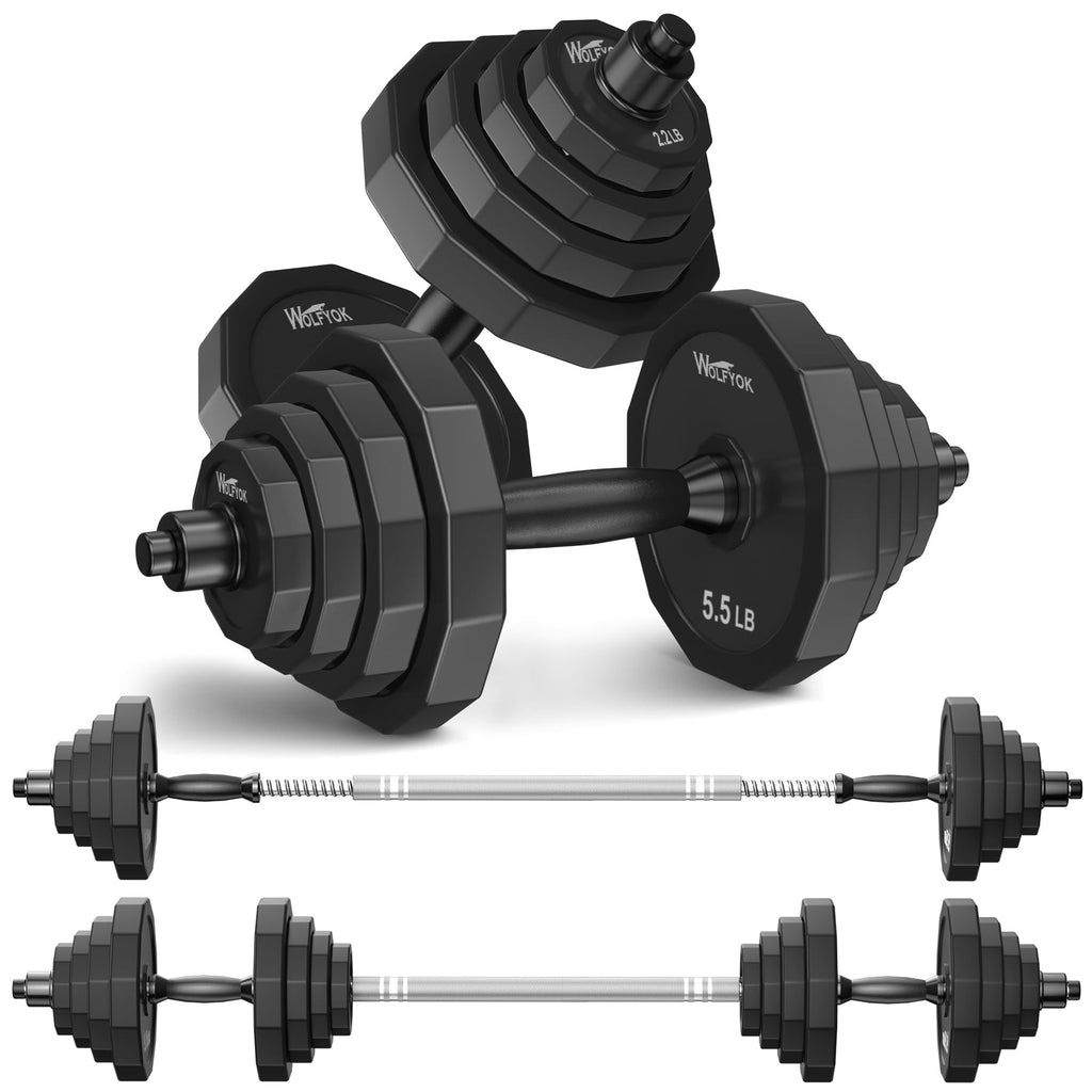 Kiss Gold Adjustable Dumbbell Set, 66 Lbs Weights Dumbbells Sets, Solid Cast-Iron Core Free Weight Set For Home Gym, Barbell Wei
