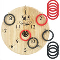 Wooden Board Hook and Ring Toss Game - Wall Hanging Throwing Game Set (Classic)