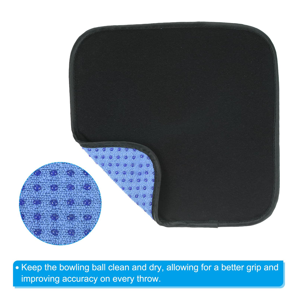 Patikil Bowling Ball Towel 8X8 Inch, Microfiber Shammy Pad For Bowling Ball, Blue