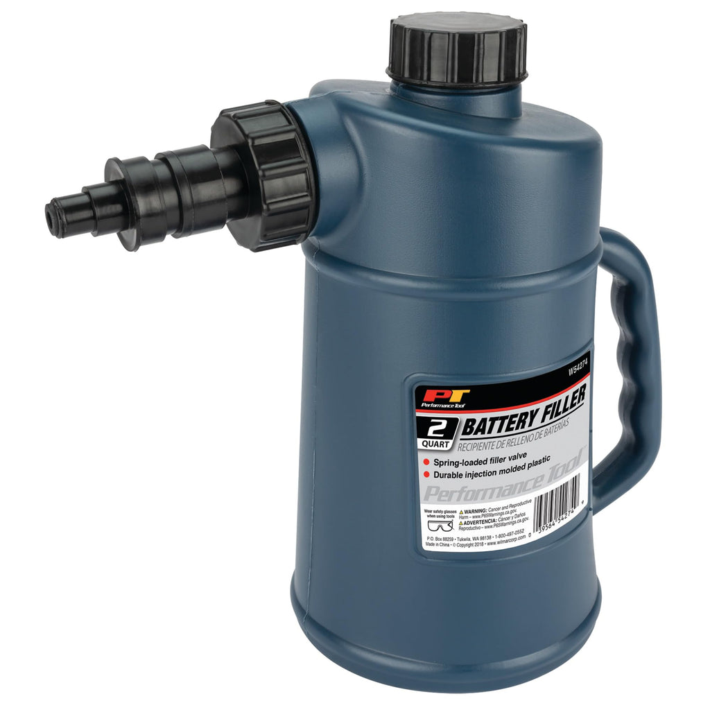 Performance Tool W54274 2 Quarts Battery Filler With Auto Shut Off And Drip-Free Valve, Perfect For Golf Cart And Deep Cycle Bat