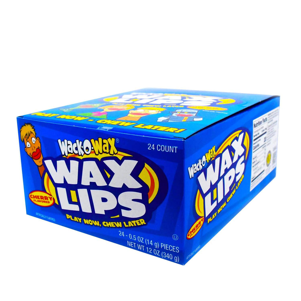 Wack-O-Wax Wax Lips 24-Count Box, Cherry Flavor