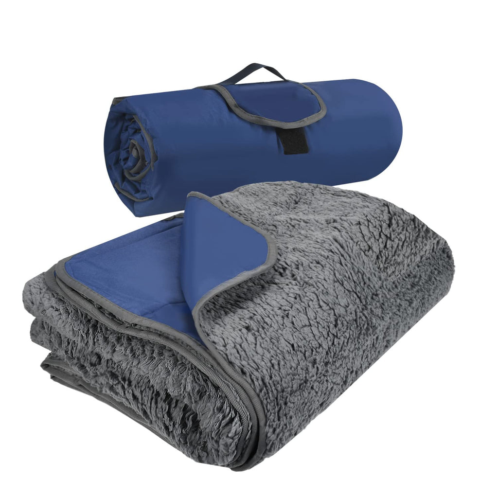 Tirrinia Outdoors Waterproof Throw Blanket, 51X 59 Sherpa Fleece Stadium Windproof Mat Boat, Traveling, Camping, Hiking, Footbal