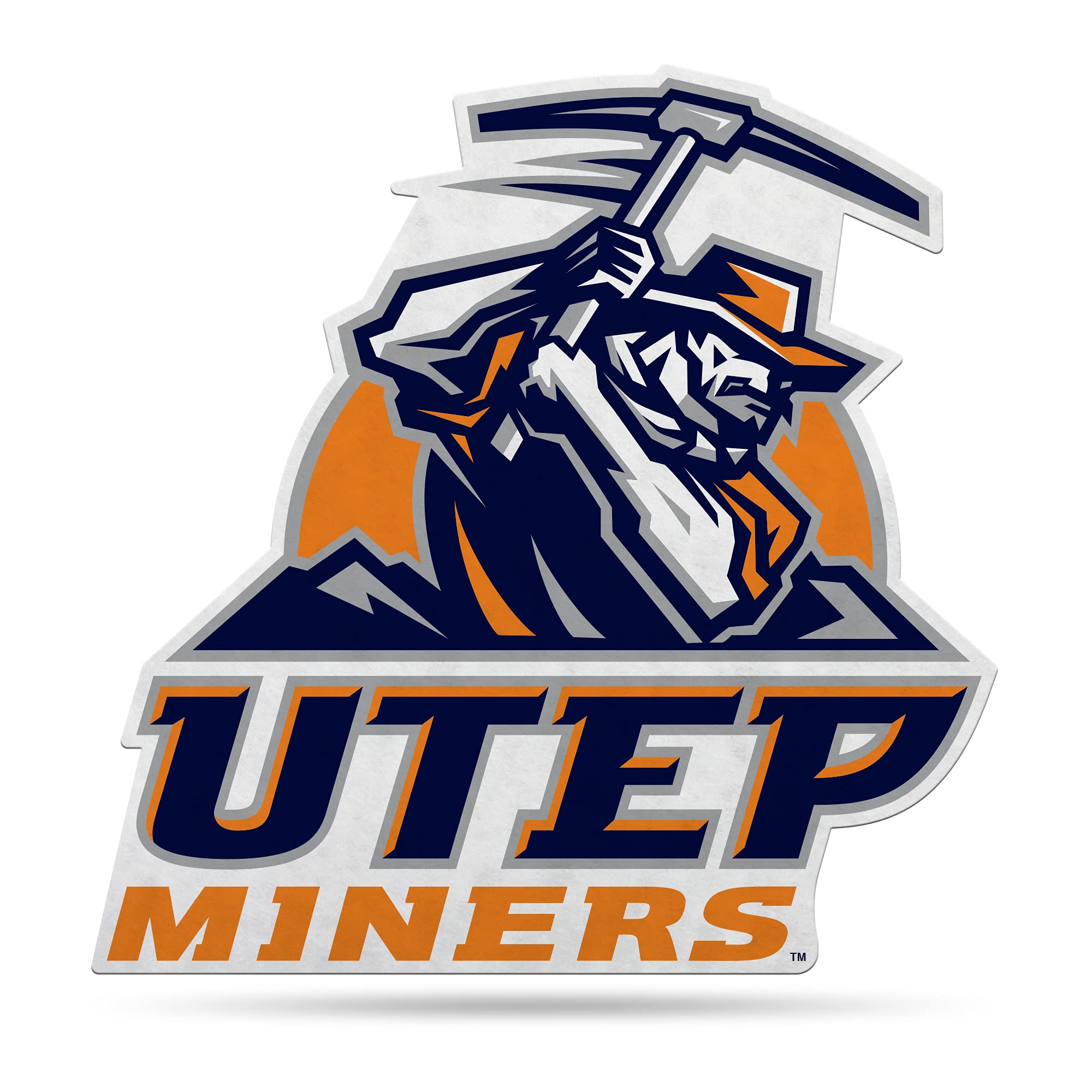 Rico Industries Ncaa Texas-El Paso Miners Mascot Shape Cut Pennant - Home And Living Room D  Cor - Soft Felt Ez To Hang