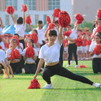Baotongle 12 Pcs Cheerleading Squad Spirited Fun Poms Pompoms Cheer Costume Accessory For Party Dance Sports (Reds)