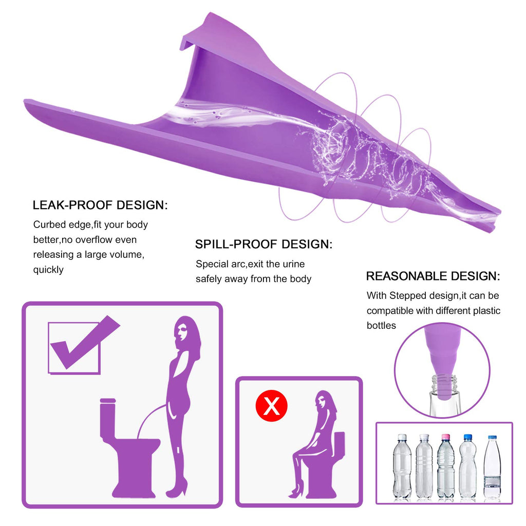 Female Urination Device,Reusable Silicone Female Urinal Foolproof Women Pee Funnel Allows Women To Pee Standing Up,Women'S Urina