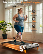 Walking Pad Treadmill, Bestgod Incline Under Desk Treadmill 330Lbs Capacity, 2.5Hp Portable Treadmills For Home, Compact Treadmi