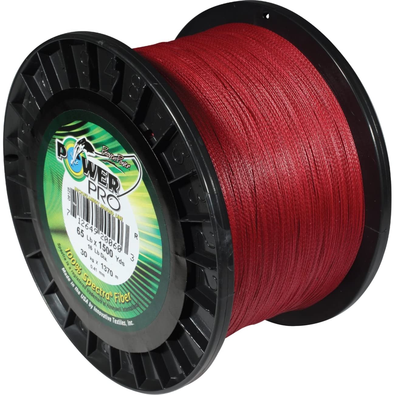 Power Pro Spectra Fiber Braided Fishing Line, Vermilion Red, 500Yd/65Lb