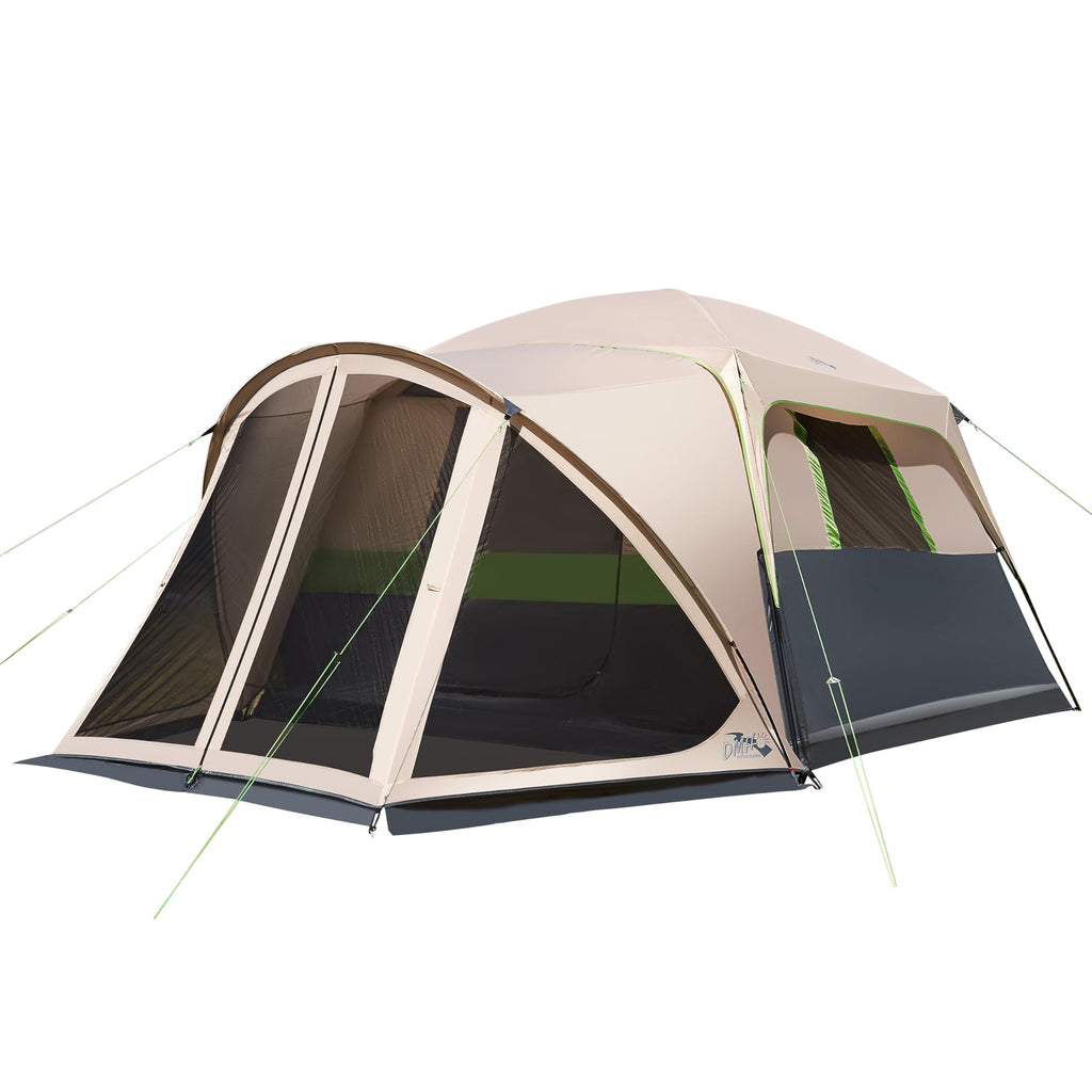 Tents For Camping 10 Person Camping Tent With Screen Porch, Weatherproof Large Cabin Tent With Rainfly And Carry Bag, Family Ten