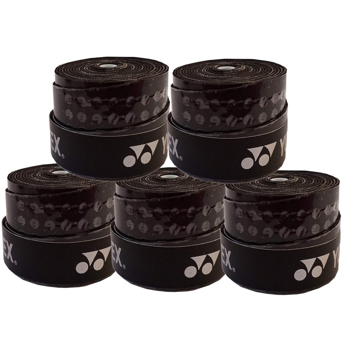 Yonex ETec Badminton Racquet Grip  Black (5 Pcs), Aluminum