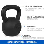 Yes4All Kettlebells Set 5 10 15 20 25 30 Lbs Weight Cast Iron For Dumbbell Weights Exercises, Gym, Fitness, Full Body Workout Eq